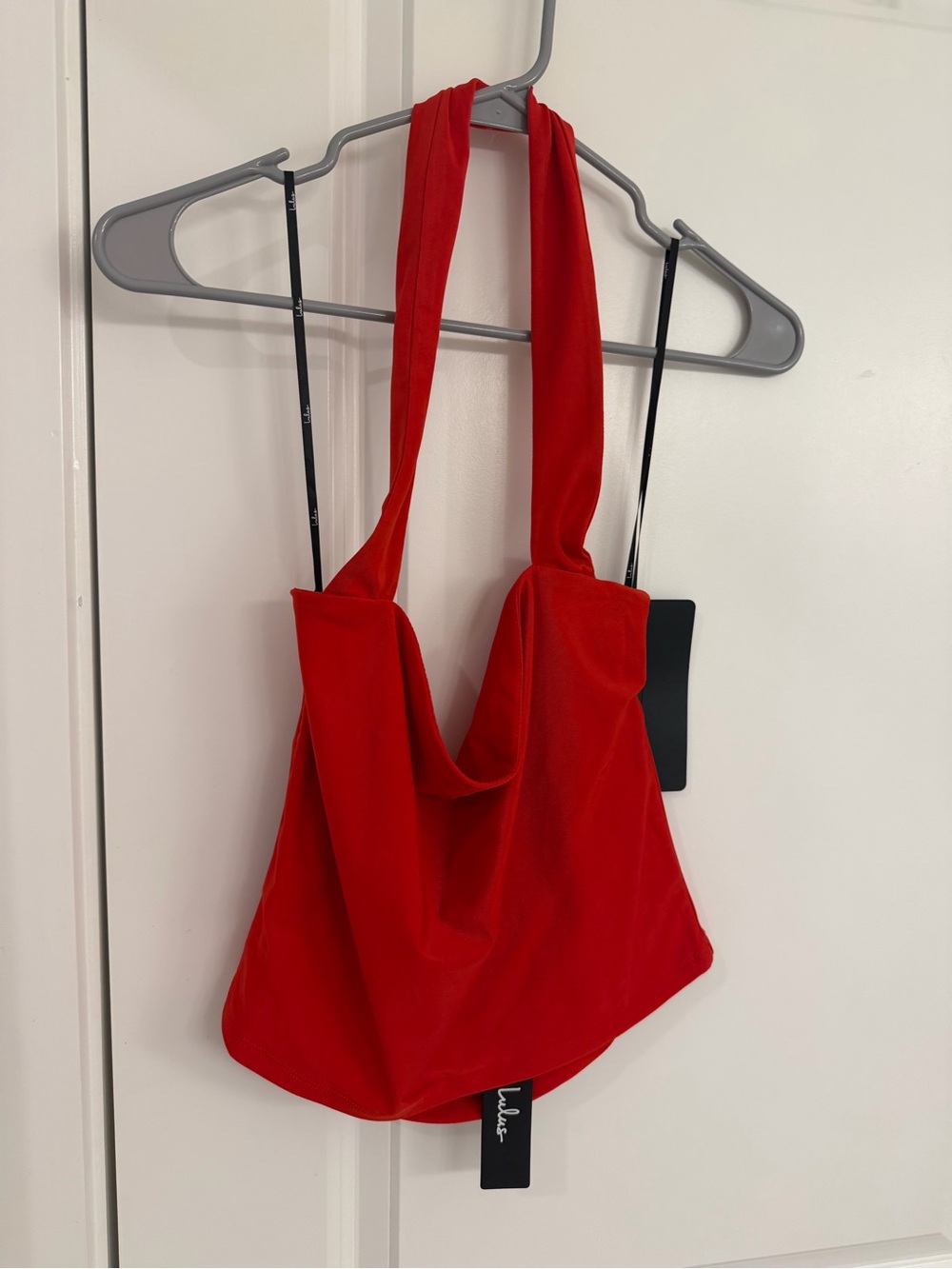 Lulu’s red halter neck top